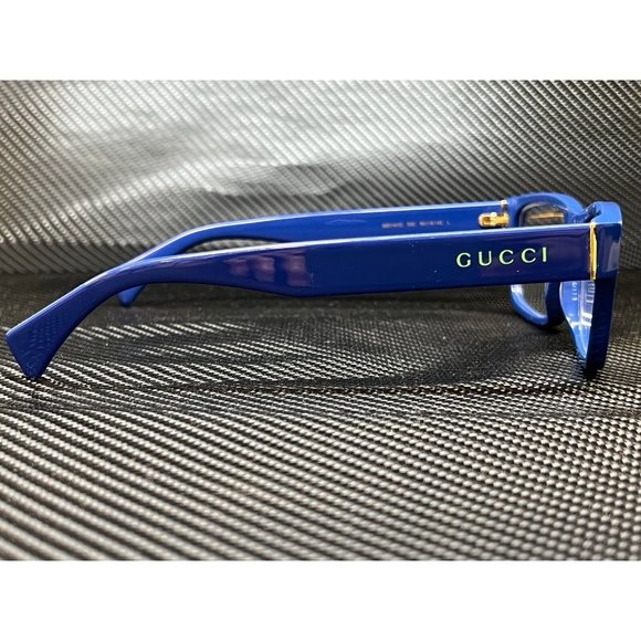 Gucci Blue Rectangle Mens Eyeglasses - Picture 3 of 4